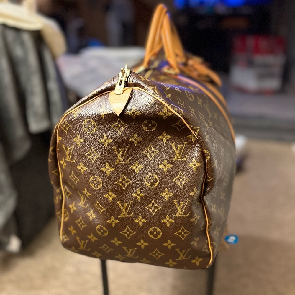 Vintage Louis Vuitton Monogram Keepall 55 with Vachetta Trim Includes COA - Picture 2 of 9